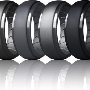 Mens Silicone Wedding Band - Rubber Wedding Rings, Silicone Wedding Band